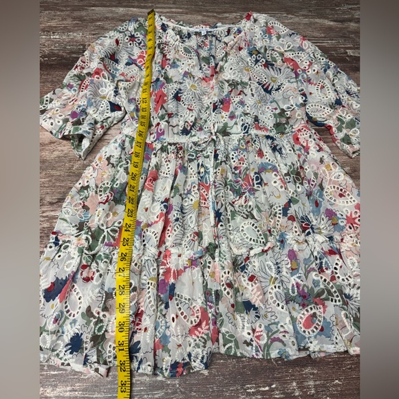 BTFL-Life | VGUC Floral Lace Mini Dress Top Boho Cottagecore Whimsical Large - Picture 7 of 7